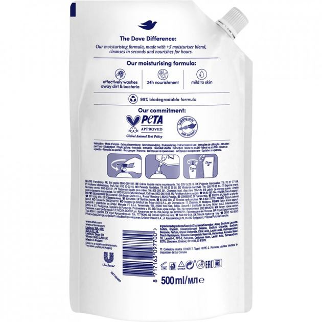 Dove Sapone Liquido Go Fresh Ecoricarica 500 ml