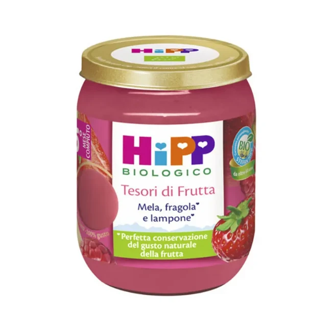 Hipp Omogeneizzato Bio Mela Fragola Lampone 160 g