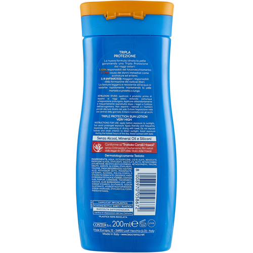 Leocrema Latte Solare Tripla Protezione SPF 50+ 200 ml