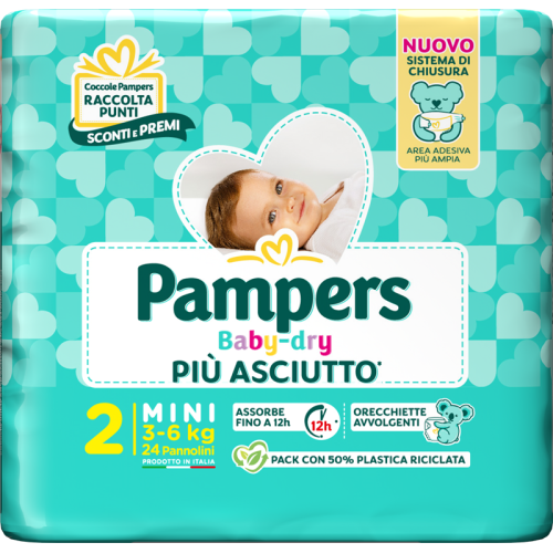 Pampers Baby Dry Mini 24 Pezzi N. 2